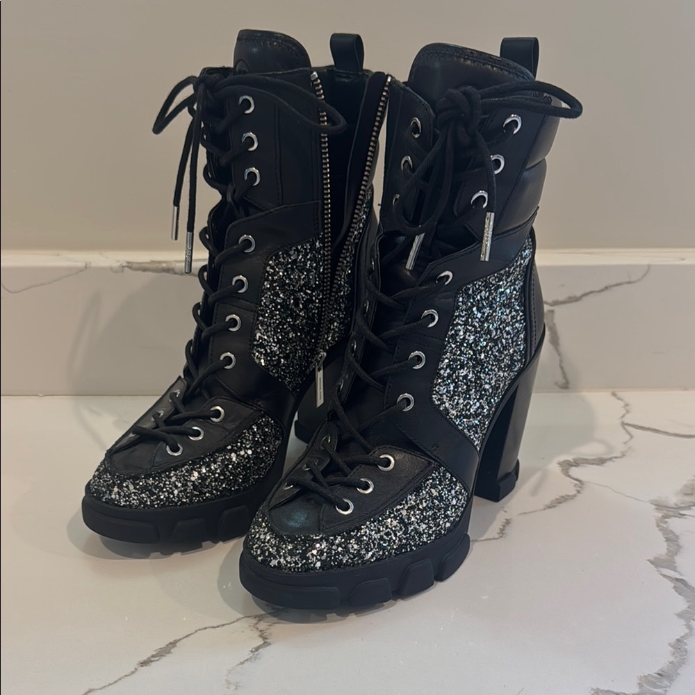Michael Kors Black and Silver Women's Boots